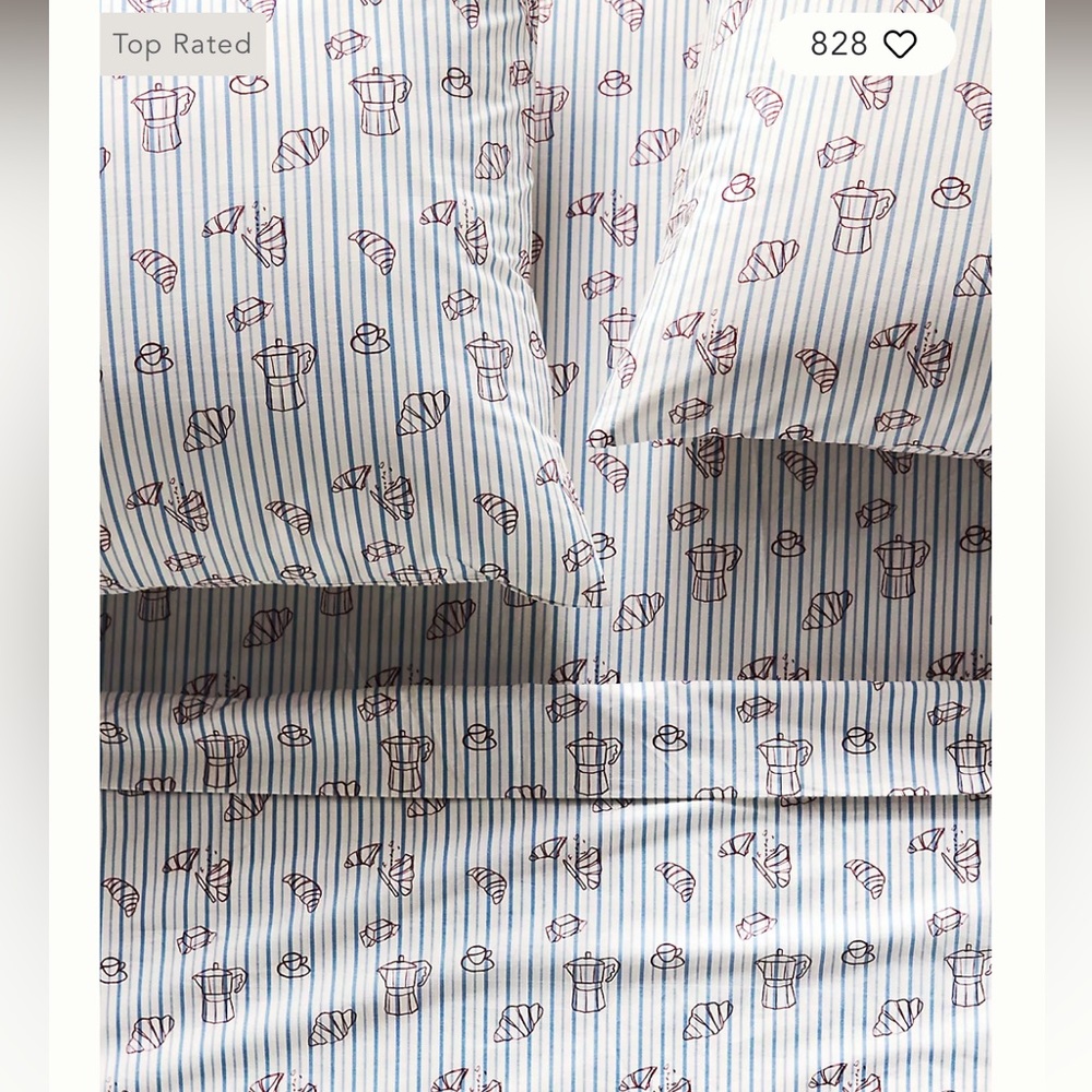 Anthropologie Café Sheet Set